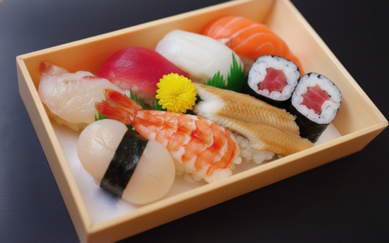 株式会社駕徳（かごとく）の通夜用上にぎり寿司折詰が並ぶ盛り合わせ、堺市のご注文向け
