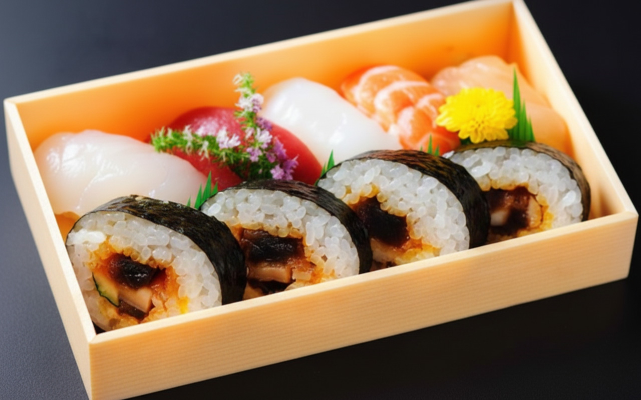 にぎり寿司と太巻きの盛り合わせを堺市　葬儀向けに株式会社駕徳（かごとく）が提供している