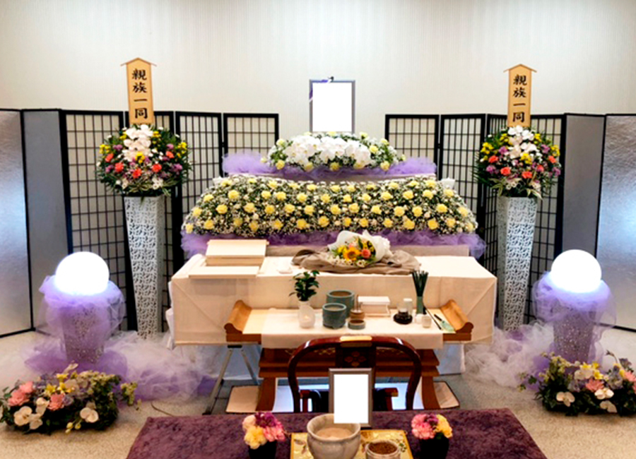 トワホールでの1日葬プランの祭壇写真